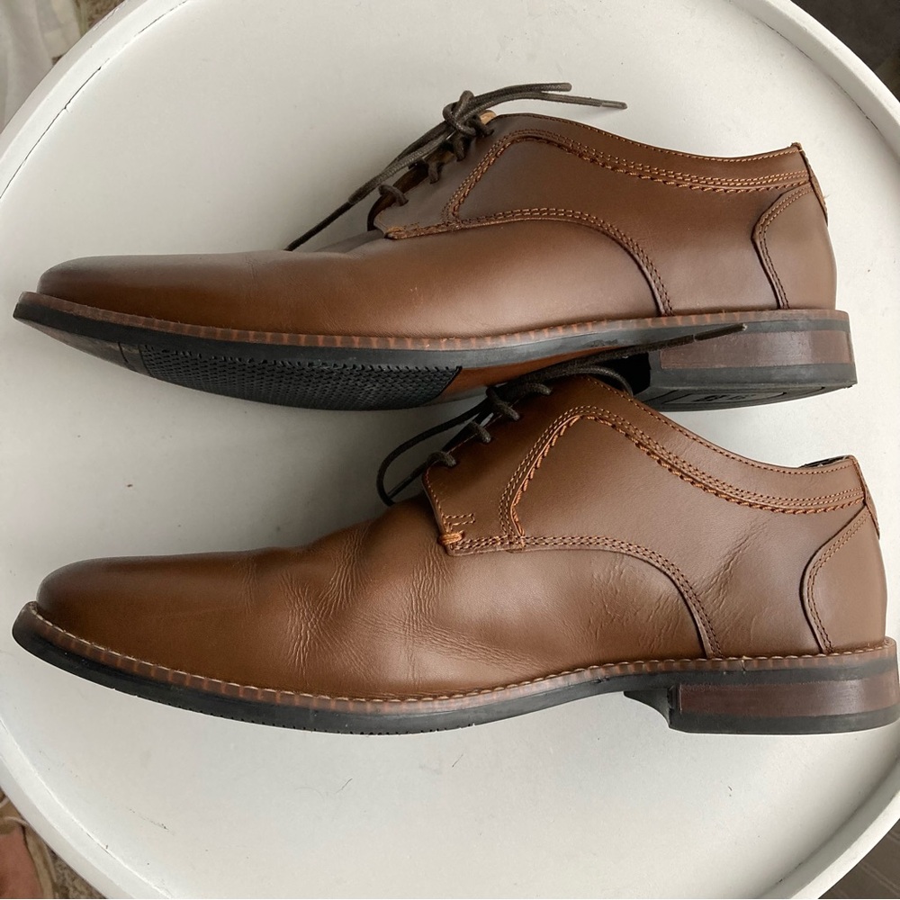 Size 10 M Nunn Bush Men's Westwood Flex Lace Up Oxfords Brown Dress shoes - Picture 7 of 11